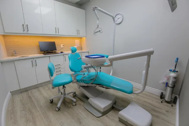 Treatment room with dental chair